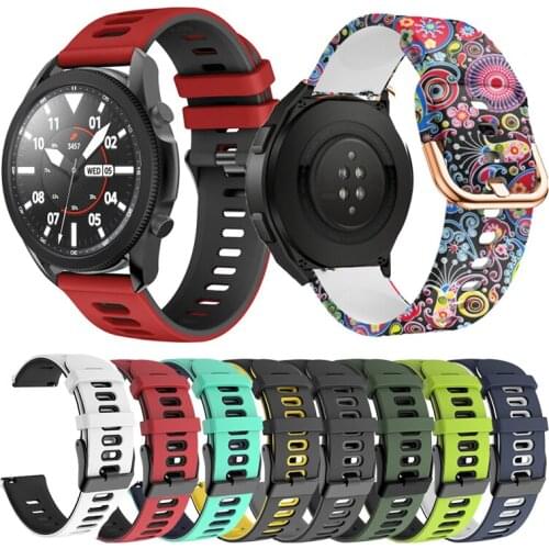 22MM/20MM Silicone Colorful Outdoor Sport Strap For Samsung Galaxy Watch 3 45mm 41mm Smart Watch Wrist Replacement Band Bracelet