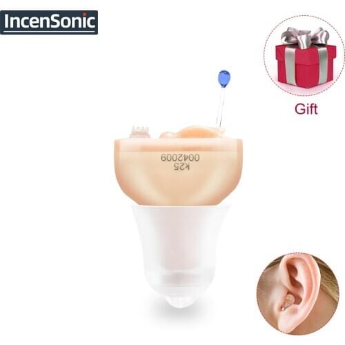 Hearing Aid Audifonos K25 Portable Audiphones ITC Sound Amplifier Mini Size Inner Ear Invisible Volume Adjustable Ear Aids