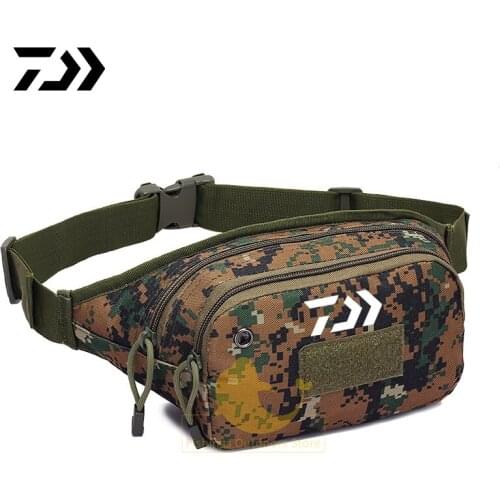 Daiwa Outdoor Sports Cycling Pockets Tactical Army Camouflage Slow Running Shoulder Bag Camping Hiking Earphone Hole Chest Bag