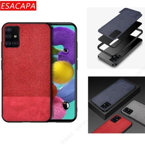 Splicing Cloth Fabric Shockproof Phone Case For Samsung M32 F52 A82 A22 M62 M12 S21 FE 5G Soft TPU Cover For Galaxy Quantum 2