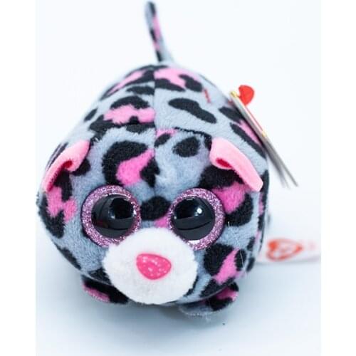 Ty big eyes cute ragdoll plush toy mobile phone screen wipe Ash-Pink Spotted Leopard collection doll boy girl birthday gift