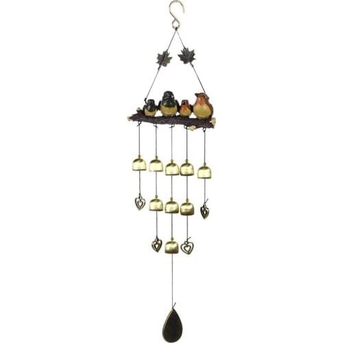 Vintage 4 Birds Wind Chime Garden Windchimes for Outdoor Indoor Decor Perfect for Home Yard Decoration Come with Hook