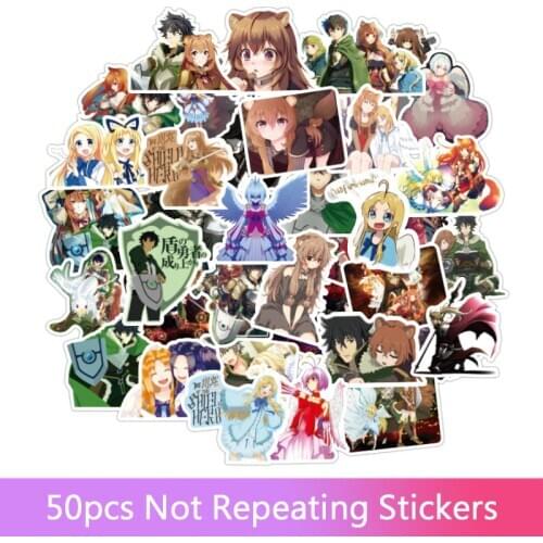 50Pcs/Set The Rising of the Shield Hero stickers For Luggage Laptop Art Painting Fiction Poster waterproof Stickers toys