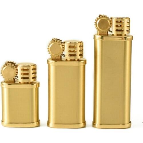 Retro Flame Copper Kerosene Oil Lighter Mini Metal Fire Refillable Cigarette Cigar gasoline petro Lighters Men Gadget