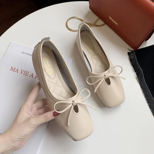 2020 Womens Loafers Flat Shoes Zapatos De Mujer Elegant Comfortable Ballerine Femme Casual Beige Ladies Shoes Tenis Feminino