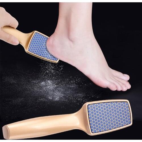 Gold Color Pedicure File Beauty Care Foot File And Callus Remover Soins Rasp Washable Reuseable Luxury Nano Glass File For Feet