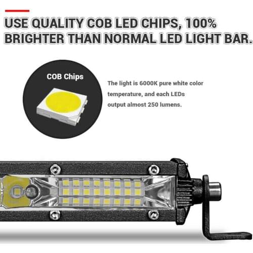 10 Inch LED Light Bar Accessories Combination Lamp Stainless Steel Ultra-Thin 6000K 78W