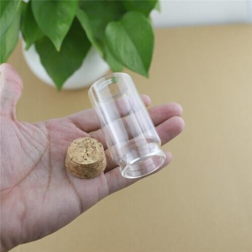 24pcs/lot 37*70mm 50ml Mini Glass Bottles Storage tiny Jar for Spice Corks spicy Bottle Candy Containers Vials With Cork Stopper