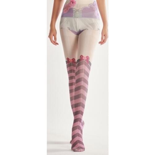 2D World Printed Pantyhose Printed Strap Pattern Stockings Body Stocking Stockings For School tattoo-stockings