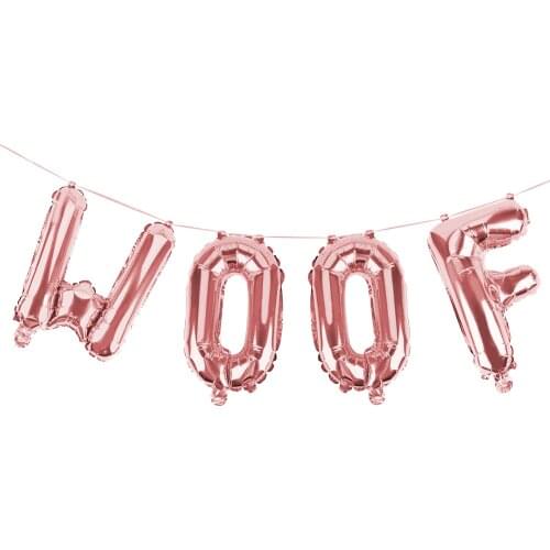 4PC 16'' Foil Balloon Gold Meow Balloon Rose Gold Cat Birthday Decoration Dog Party Silver Woof Balloon Banner Pet Party Balloon