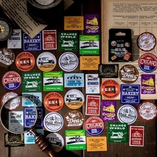 45 pcs/box Retro Grocery Club Series Decorative Stationery Planner mini Stickers Scrapbooking DIY Diary Album Stick Lable