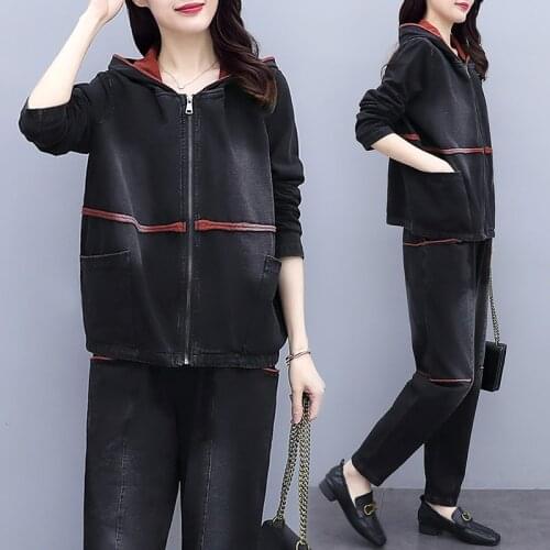 4XL Spring Women Sportswear Tracksuit Loose Hoodie Jacket Sweatshirt+pant Running Jogger Fitness Workout Casual Set Sport Suit