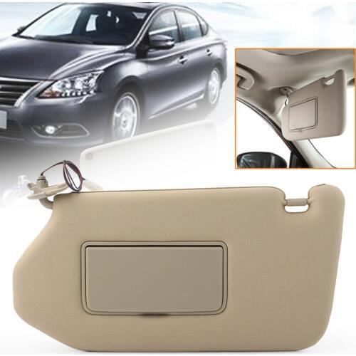 Car Left Driver Side Tan Sun Visor with Light for 2013-2018 Pathfinder 2014-2017 Infiniti QX60