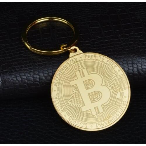 Brand New Bitcoin Keychain With Extended Chain Metal Collection Souvenir