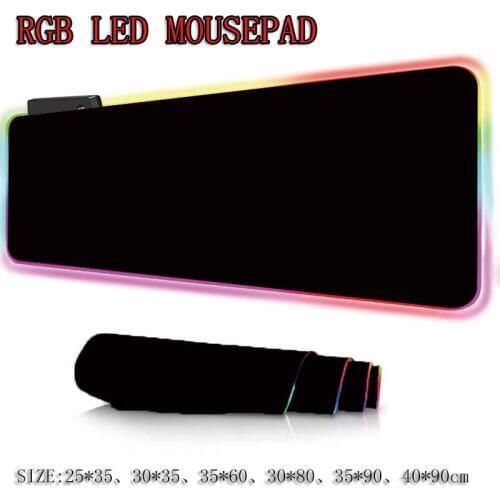 XGZ Full All Black RGB Large Gaming Mouse Pad Gamer Led Computer pad Big Mat with Light Backlight 1200X600/400X900MM