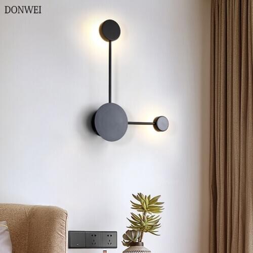 Black/Gold/White LED Wall Lamp Postmodern Indoor wall light For Living Room Bedroom Bedside Decoration Corridor Hotel Wall Light