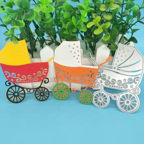 Baby stroller with lace, baby stroller metal cutting die, scrapbook, paper gift card, DIY decorative molding template