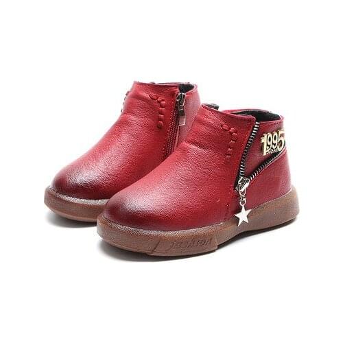 Childrens snow Boots Childrens Shoes Winter new girls boys PU fashion boots ankle zip wholesale hot new 2018 plush warm boot