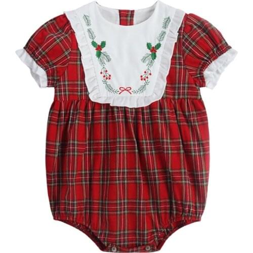 Newborn Baby Boy Girl Romper Jumpsuit Kids Clothes Set Infant Ruffle Plaid Bodysuit One Piece Toddler Boys Blouse Shorts Outfits