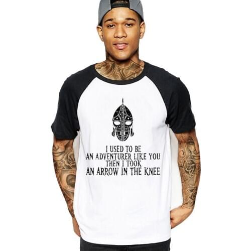 2020 fashion I Took an Arrow in the Knee Skyrim game T-Shirts for Men clothing cotton male t shirts witchcraft napoli tshirts
