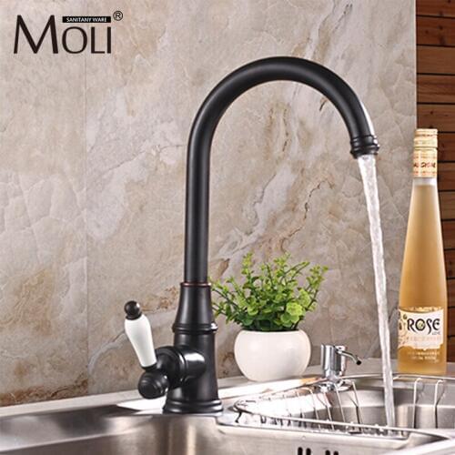 Free shipping classic black kitchen faucet oil-rubbed bronze single handle single hole tap torneira cozinha