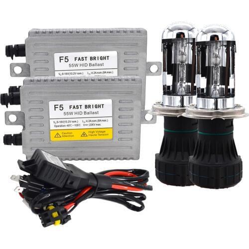 SKYJOYCE AC 12V DLT F5 Fast Bright 55W Xenon HID Ballast Kit Car Headlight Cnlight 4300K 6000K 55W H4-3 Bixenon Cnlight HID Bulb
