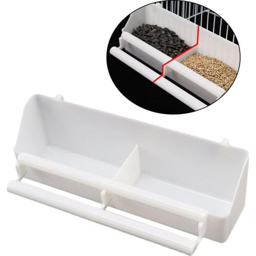 Pet Bird Food Feeder Standing Frame Plastic White Water Dispenser Waterer