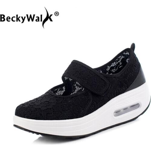 Women Shoes Summer Lace Mesh Sneakers Tenis Feminino Vulcanized Shoes Woman Platform Sneakers Women Walking Shoes WSH3664