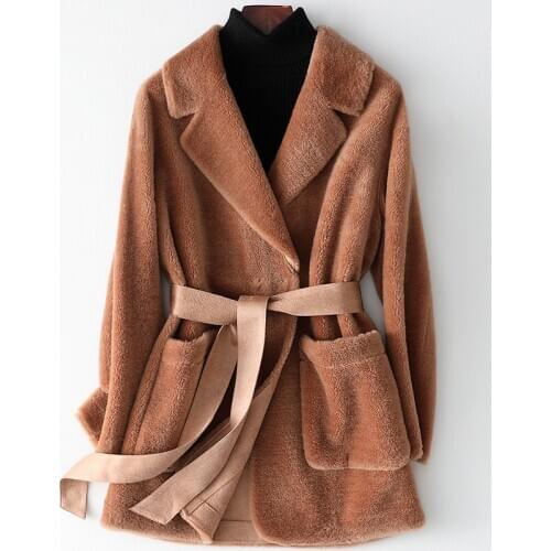 Fashion High Quality 100% Genuine Wool Fur Coat Slim Female Jacket Womens Clothing Warm Coats and Jackets Women Casaco Zjt1529