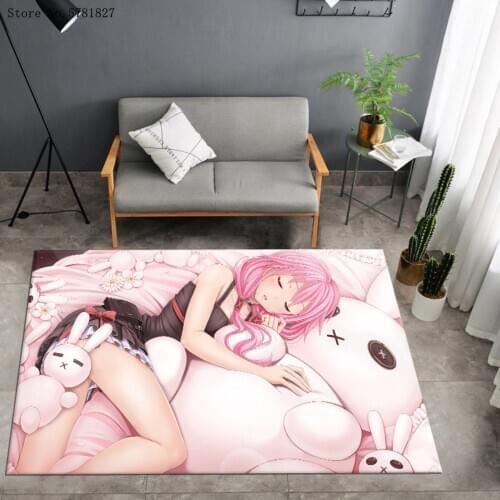 Cartoon Carpet 3D Print Japan Anime Rug Sexy Lovely Girls Floor Carpet Home Textile Carpet Kitchen Doorway Baby Play Mat
