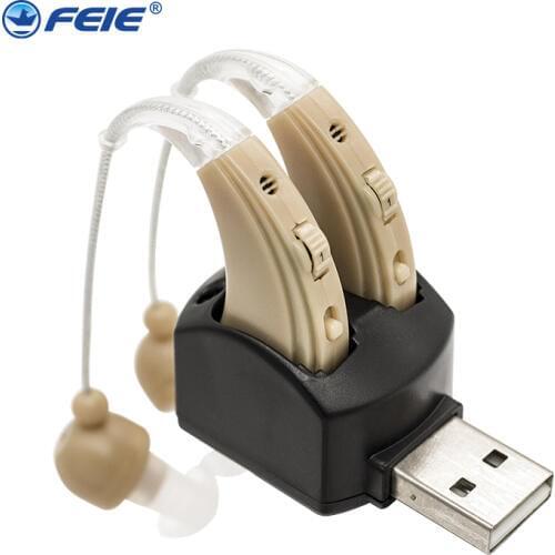 Cheap rechargeable hearing aid behind ear care China powerful hearing aids Old Man Deaf Audiphones S-109S free shipping