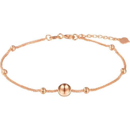 Solid AU750 Rose Gold Bracelet Wheat Link Chain Bracelet