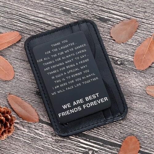Friendship Birthday Gifts Wallet Card Insert for Best Friends Men Women Christmas Valentine Gifts for Friends Besties Friends