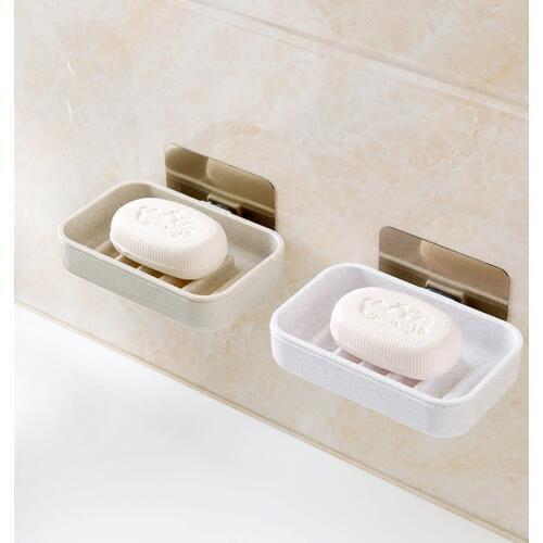 Home Bathroom Shower Soap Box Storage Plate Tray Holder Case Soap Holder Bathroom Tray Accessories Box Shelf Wall Dishes