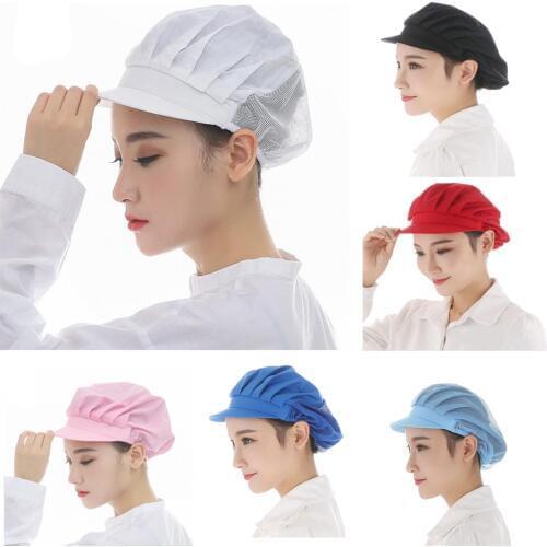 Adjustable Mesh Caps Men Women Elastic Kitchen Baker Chef Cap Hat Catering for Restaurants Pubs Cafes Commercial Kitchens