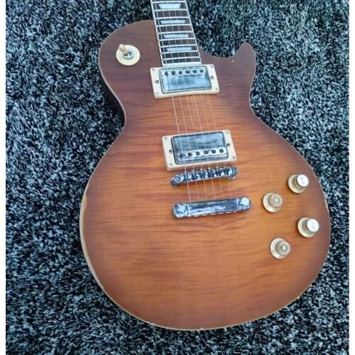 Retro electric guitar, nitro finishing, lemon burst, 1 body, 1 neck, customized guitar, free transportation