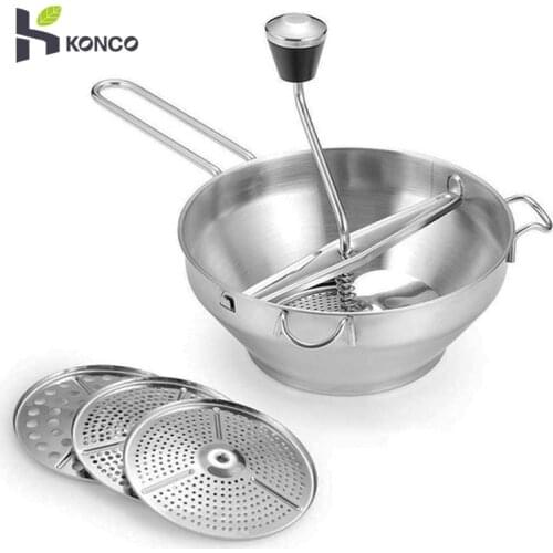 Rotary Food Mill,Kitchen Tools,Stainless Steel Manual Potato Carrot Mashers Food Vegetable Mill Mud