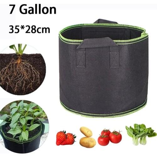 7 Gallon Hand Held Plant Grow Bags Fruit Plants Thicken Plant Growing Large Capacity Fabric Pot Growth Bags Home Garden