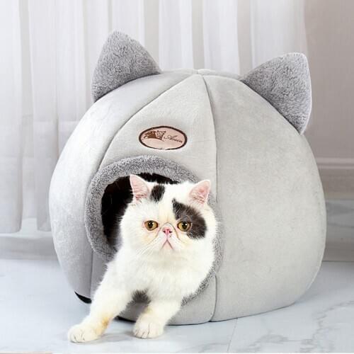 Foldable Pet Dog Cat Tent Deep sleep comfort in winter cat bed litter mat products for pets home Puppy Tent Cozy Cave Beds