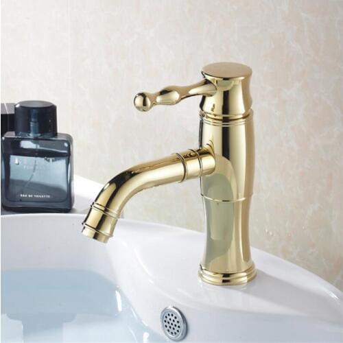 Basin Faucets Modern Gold Color Deck Mounted Bathroom Mixer Faucets Bathroom Sink Faucet