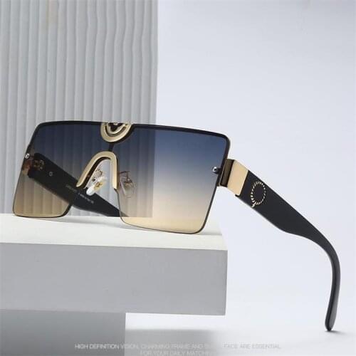 Newest Oversized Square Sunglasses For Men 2021 Trendy Flat Top Gradient Sun Glasses Women Retro Luxury Designer Shades Glasses