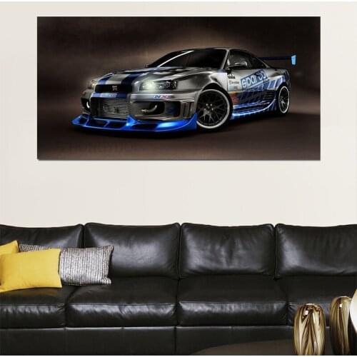Sport Car Artwork Canvas Painting Tuning Fabric Poster Prints Wall Art Cuadros for Living Room Bedroom