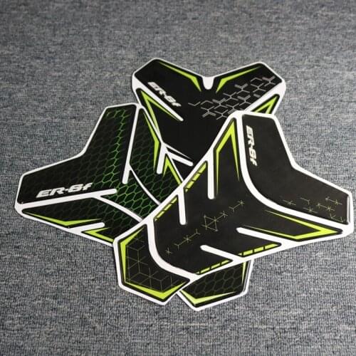 For Kawasaki ER6F ER-6F Motorcycle 3D Reflective Fuel Tank Sticker Cover Pad Motorcycle Decorative Decal 2008-2019