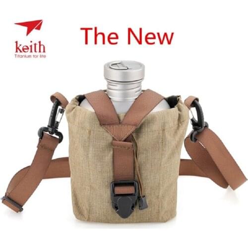 Keith Ti3060 Titanium Canteen Cup Camping Kettle Outdoor Dual-use Water Bottle