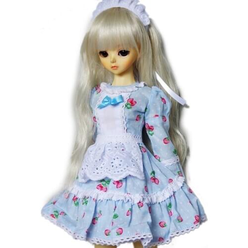 [wamami] 124# Blue Floral Suit/Dress For 1/4 MSD AOD DOD BJD Doll Dollfie