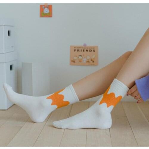 Women Cotton Patchwork Streetwear Socks Colorful Cute Soft Autumn Winter Fashion Girl Socks
