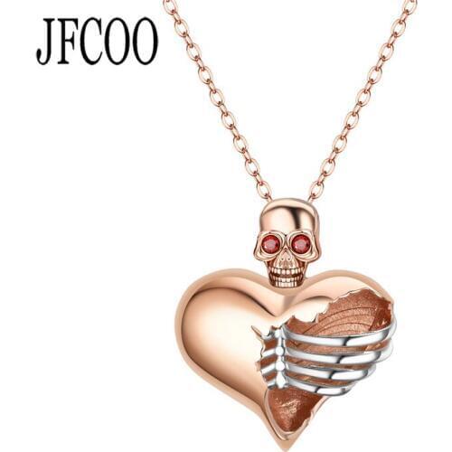 Punk Women Skull Pendant Crystal Heart Black Necklaces Jewelry Wedding Gift Dropshipping