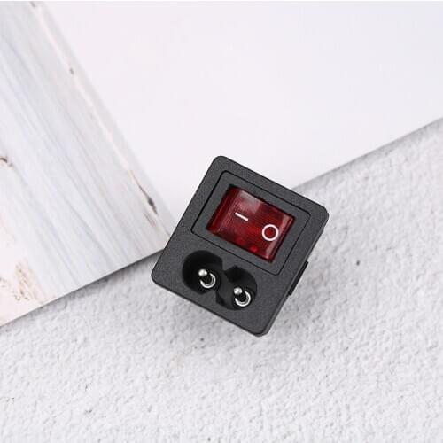 1pcs Rocker Switch Red Rocker Switch Fused Inlet Power Socket Fuse Switch Connector Plug Connector