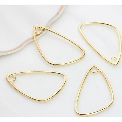 10pcs/lot Zinc Alloy Charms Metal Frame Hollow Gold Geometric Charms Bezel Cabochon Setting UV Resin Charms For DIY Accessories