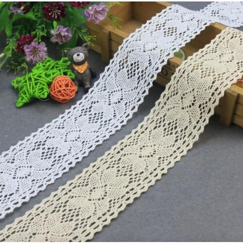 20yards garment accessory hometextile bridal doll dress trim knit embroidery cotton crochet bilateral clunny lace 6cm DIY deco